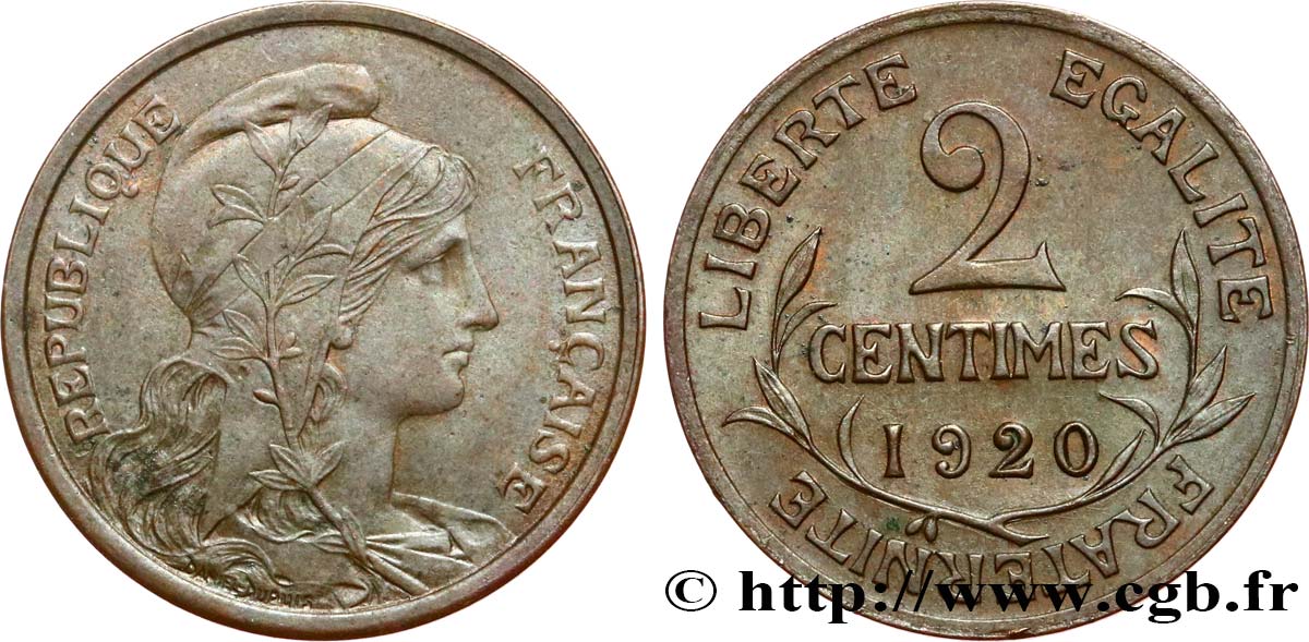 2 centimes Daniel-Dupuis 1920 Paris F.110/20 EBC58 