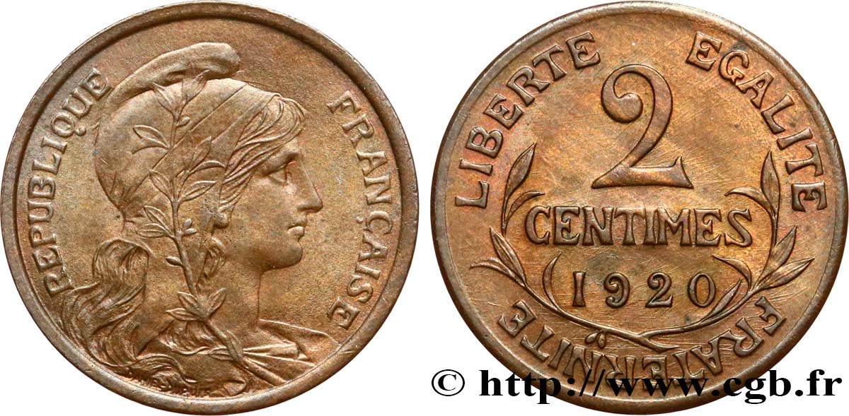 2 centimes Daniel-Dupuis 1920 Paris F.110/20 SUP60 