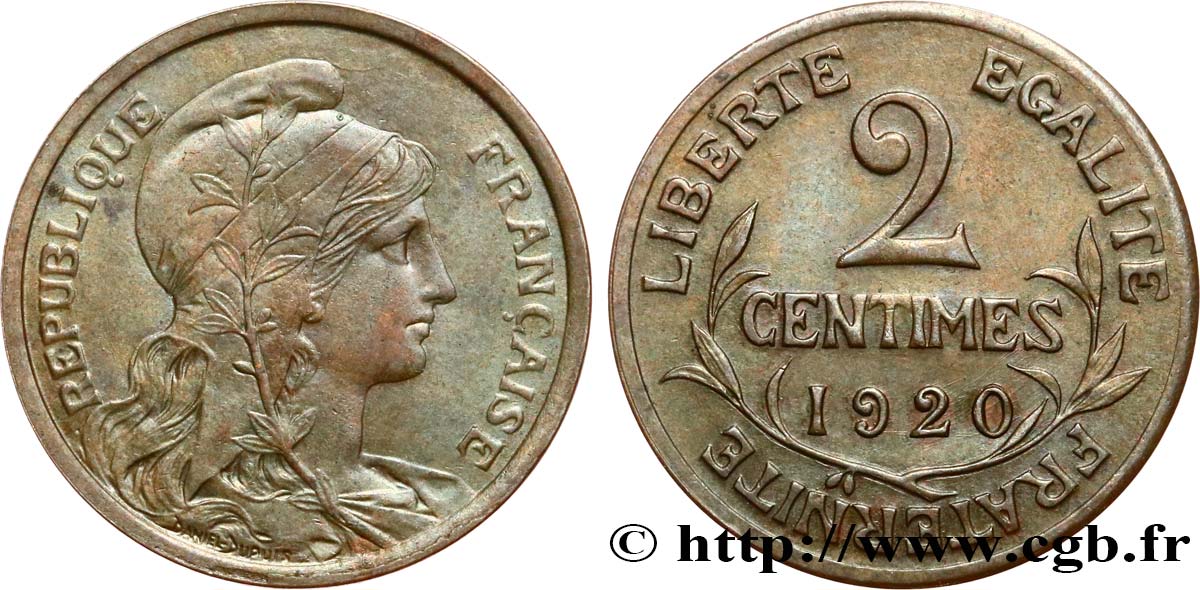 2 centimes Daniel-Dupuis 1920 Paris F.110/20 SUP55 