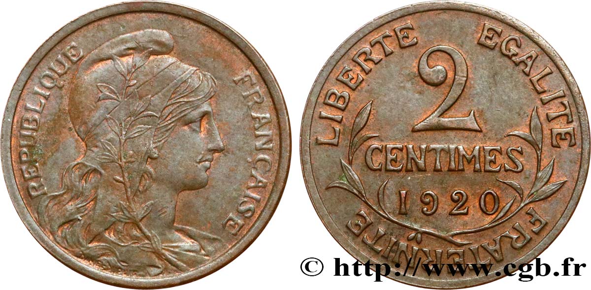 2 centimes Daniel-Dupuis 1920 Paris F.110/20 AU55 