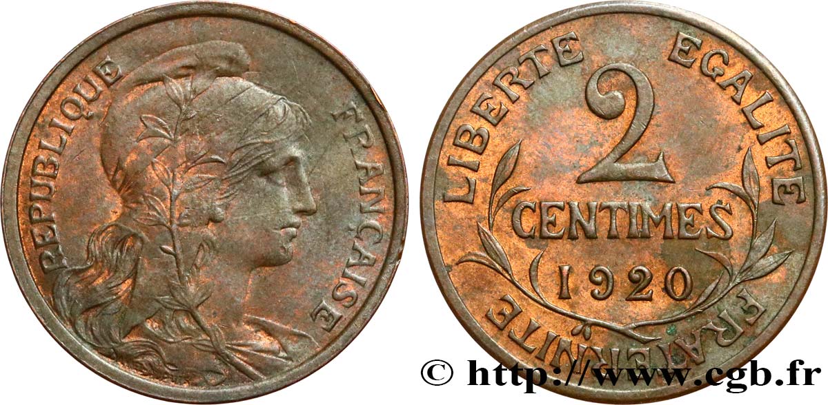 2 centimes Daniel-Dupuis 1920 Paris F.110/20 TTB+ 