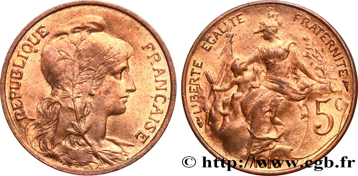 5 centimes Daniel-Dupuis 1913  F.119/25 MS62 