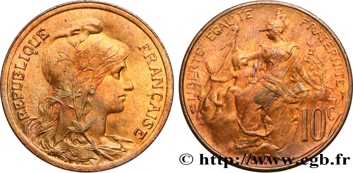 10 centimes Daniel-Dupuis 1917  F.136/28 MS60 