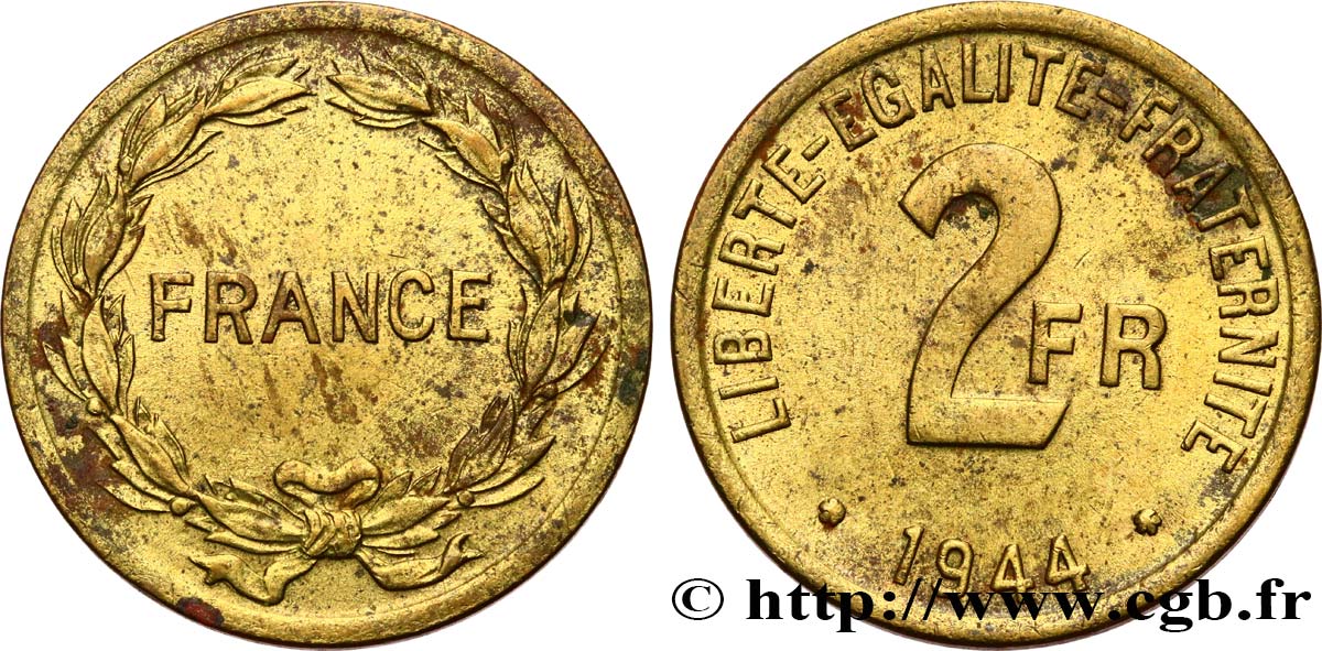 2 francs France 1944  F.271/1 q.SPL 