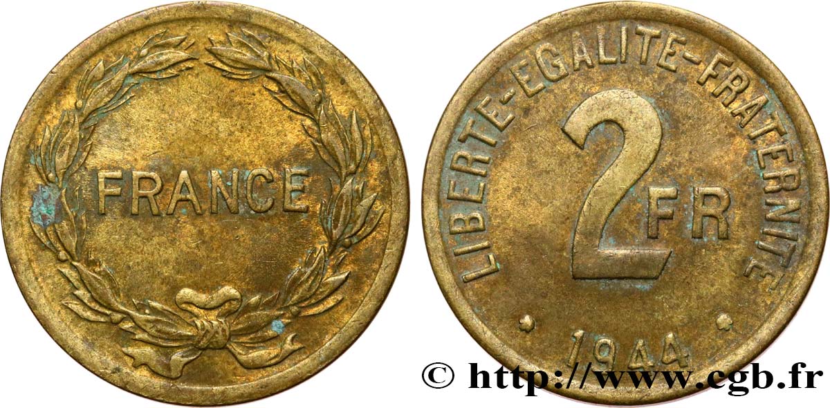 2 francs France 1944  F.271/1 fSS 