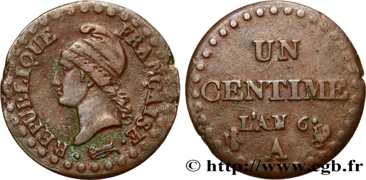 Un centime Dupré 1798 Paris F.100/13 TB+ 