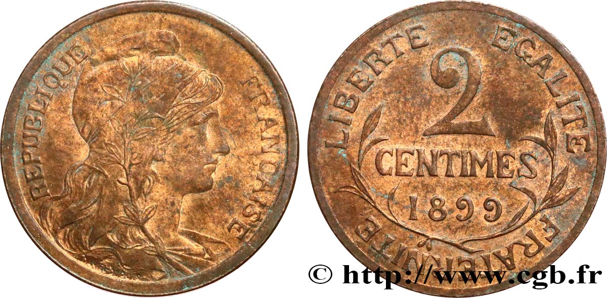 2 centimes Daniel-Dupuis 1899 Paris F.110/3 SUP58 