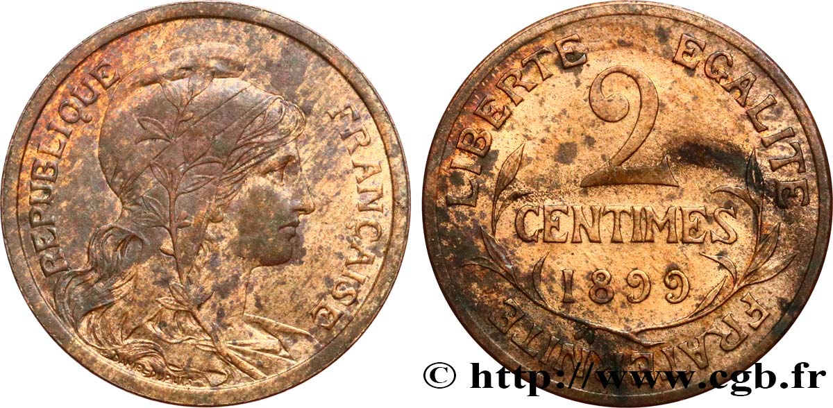 2 centimes Daniel-Dupuis 1899 Paris F.110/3 fVZ 