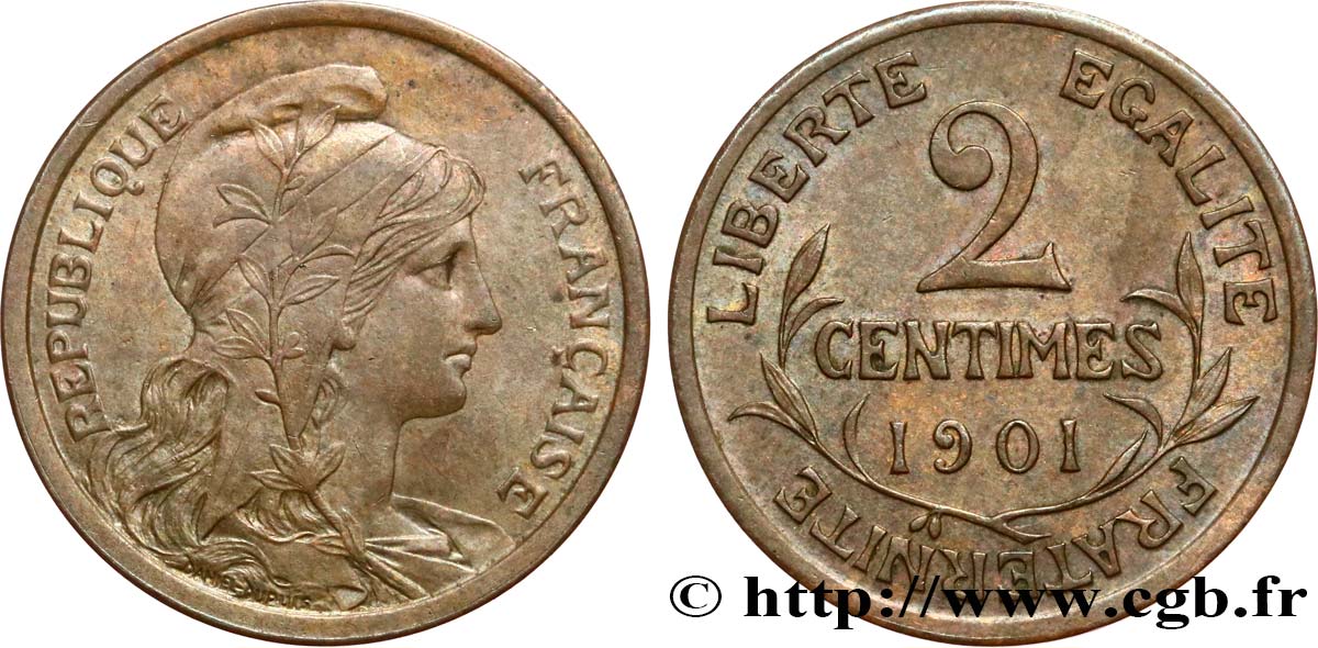 2 centimes Daniel-Dupuis 1901 Paris F.110/6 TTB53 