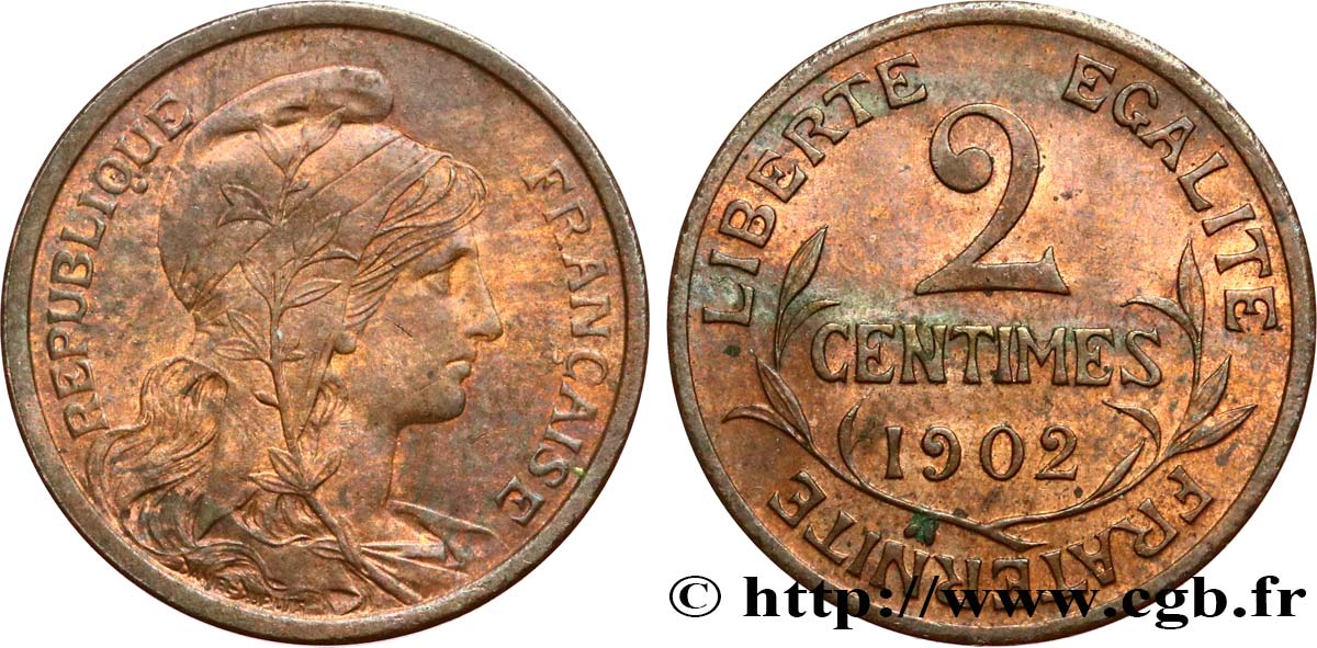 2 centimes Daniel-Dupuis 1902 Paris F.110/7 SUP55 