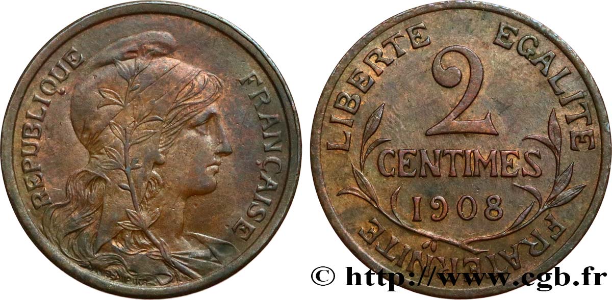 2 centimes Daniel-Dupuis 1908 Paris F.110/11 BB50 
