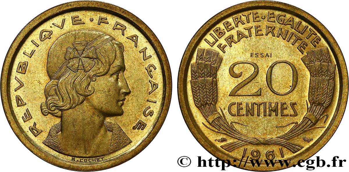Essai du concours de 20 centimes par Cochet 1961 Paris GEM.55 4 SC64 