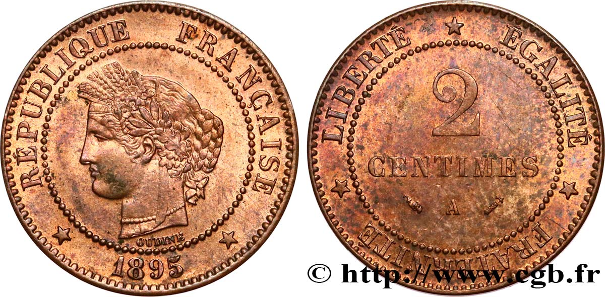 2 centimes Cérès 1895 Paris F.109/21 SUP 