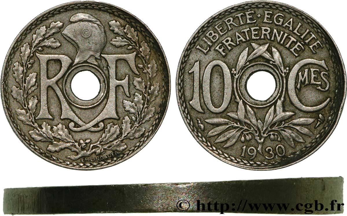 10 centimes Lindauer, doublement fautée 1930  F.138/17 XF 