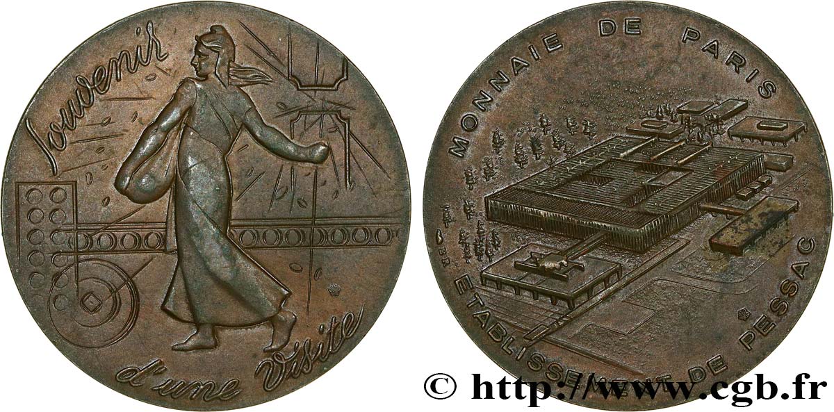 Médaille de Visite au module de 50 francs, Pessac en Bronze n.d. Pessac GEM.222 2 VZ+ 