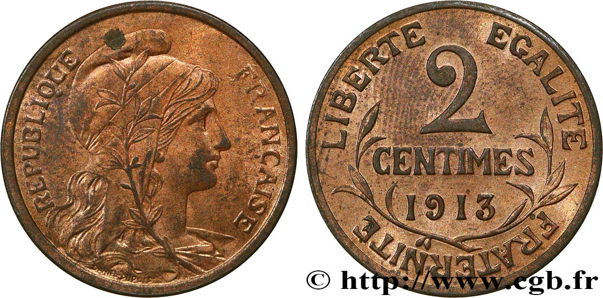 2 centimes Daniel-Dupuis 1913 Paris F.110/16 SUP60 