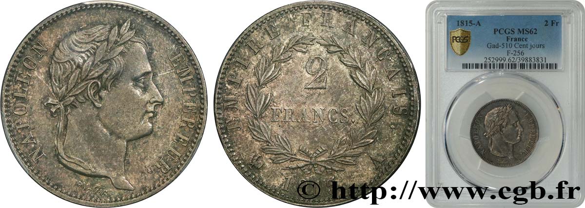 2 francs Cent-Jours 1815 Paris F.256/1 MS62 PCGS