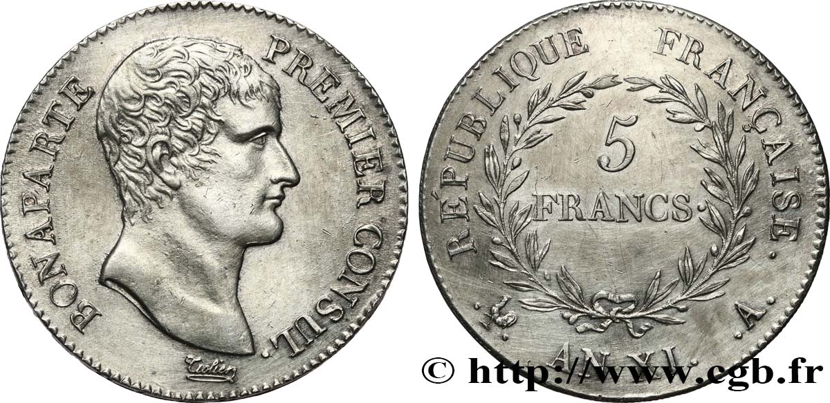 5 francs Bonaparte Premier Consul 1803 Paris F.301/1 VZ+ 