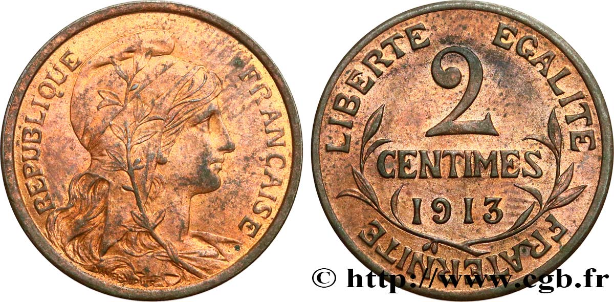 2 centimes Daniel-Dupuis 1913 Paris F.110/16 SUP60 