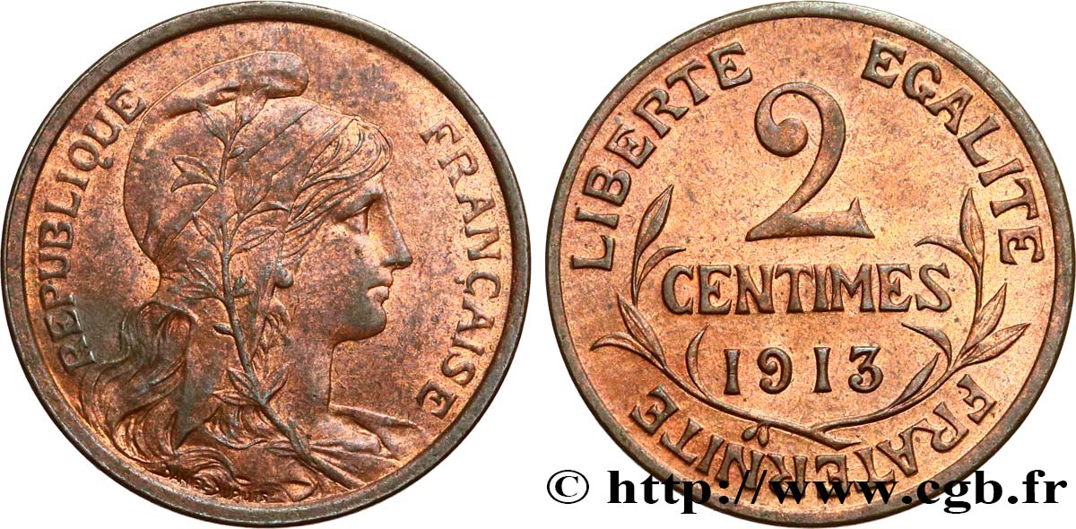 2 centimes Daniel-Dupuis 1913 Paris F.110/16 SUP60 