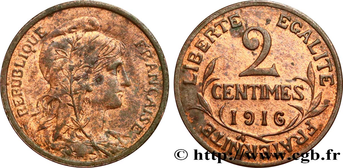 2 centimes Daniel-Dupuis 1916 Paris F.110/18 TTB+ 