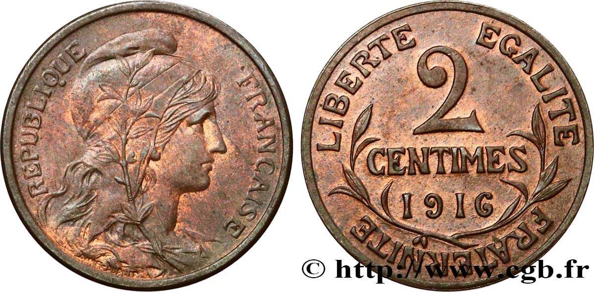 2 centimes Daniel-Dupuis 1916 Paris F.110/18 MS60 