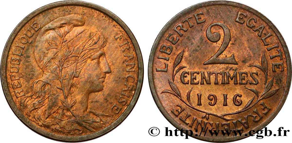 2 centimes Daniel-Dupuis 1916 Paris F.110/18 MS62 