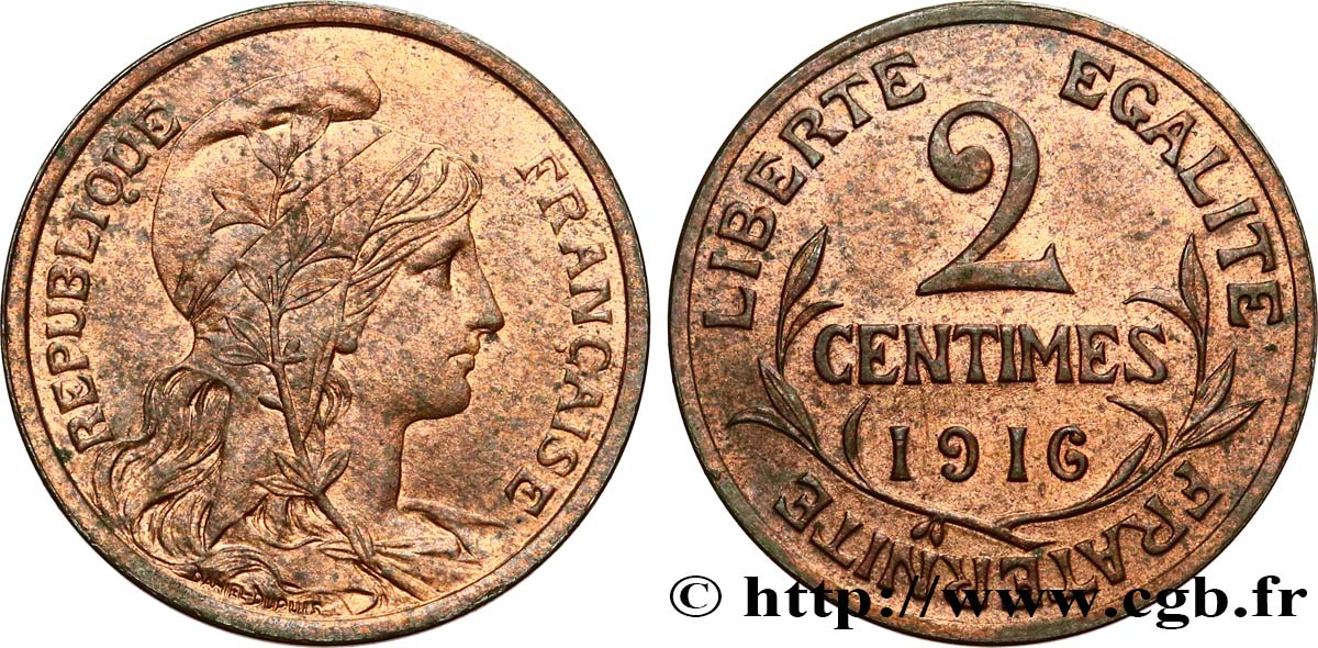 2 centimes Daniel-Dupuis 1916 Paris F.110/18 SUP62 