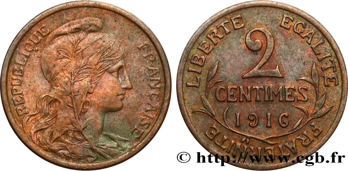 2 centimes Daniel-Dupuis 1916 Paris F.110/18 TTB+ 