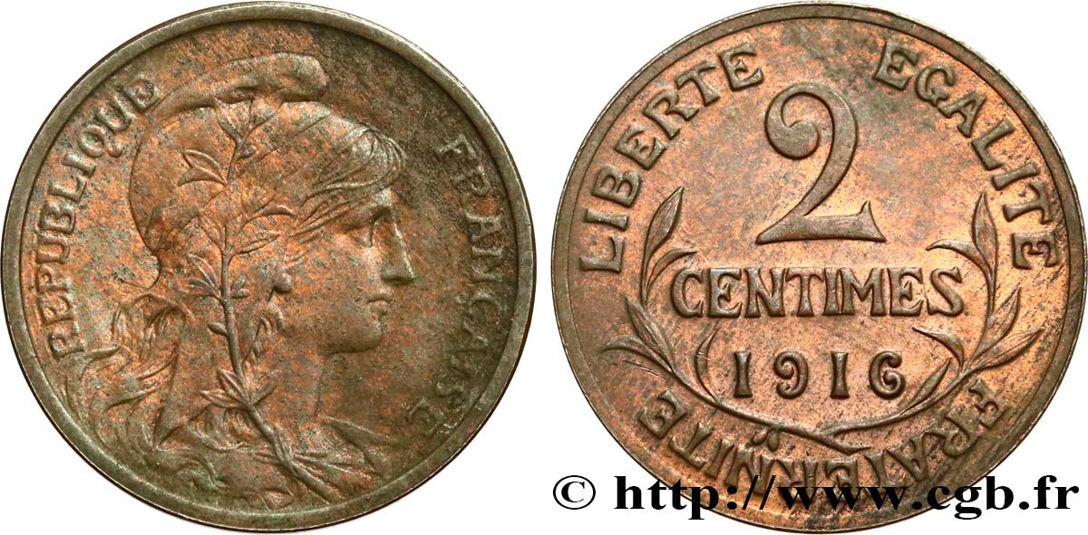 2 centimes Daniel-Dupuis 1916 Paris F.110/18 AU 