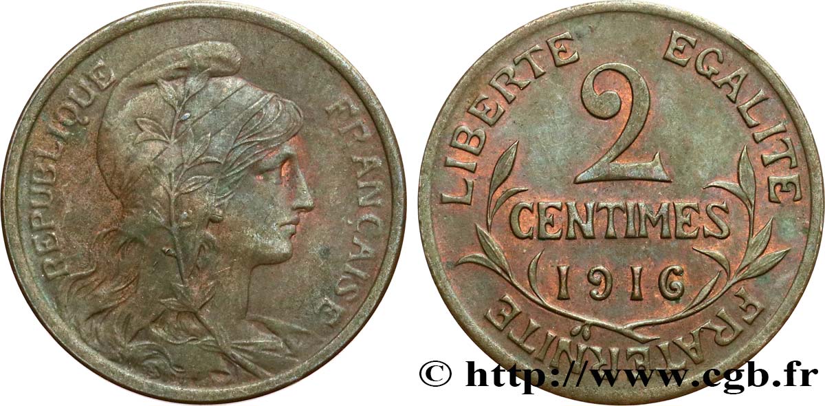 2 centimes Daniel-Dupuis 1916 Paris F.110/18 XF 