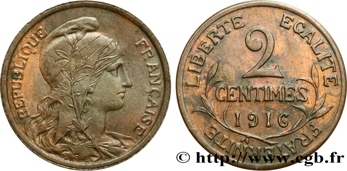 2 centimes Daniel-Dupuis 1916 Paris F.110/18 AU 