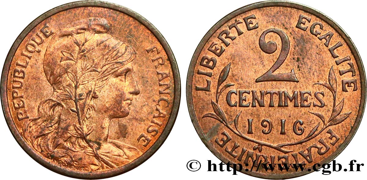 2 centimes Daniel-Dupuis 1916 Paris F.110/18 EBC62 