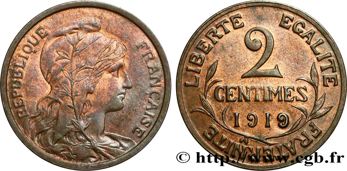 2 centimes Daniel-Dupuis 1919 Paris F.110/19 AU58 