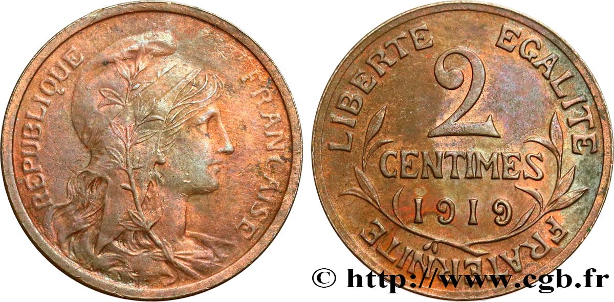 2 centimes Daniel-Dupuis 1919 Paris F.110/19 TTB+ 