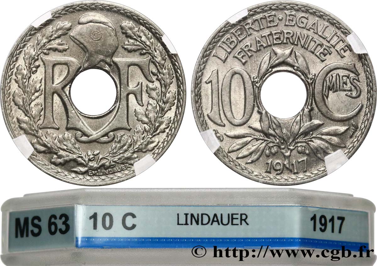10 centimes Lindauer 1917  F.138/1 SPL63 GENI