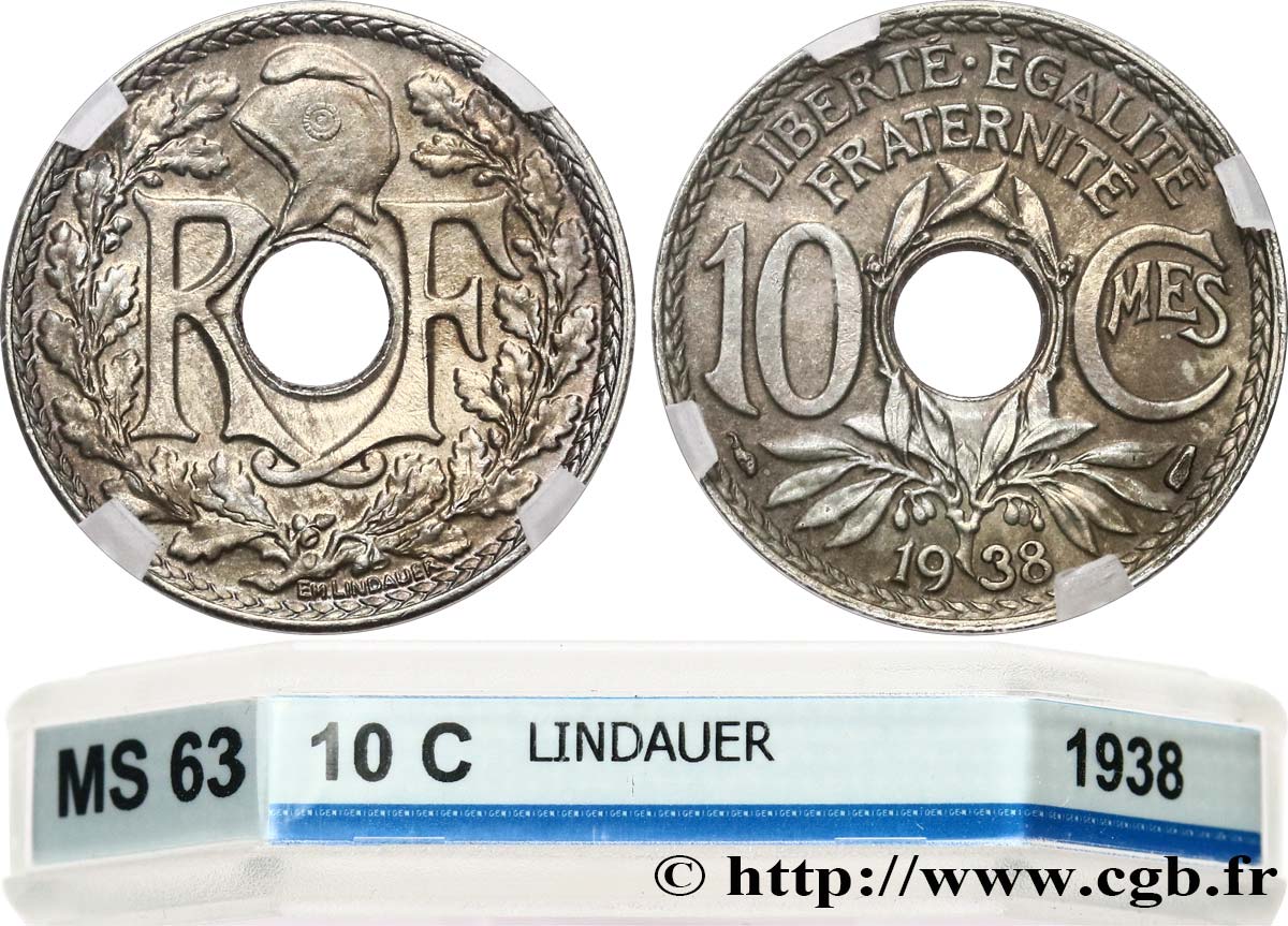10 centimes Lindauer 1938  F.138/25 MS63 GENI
