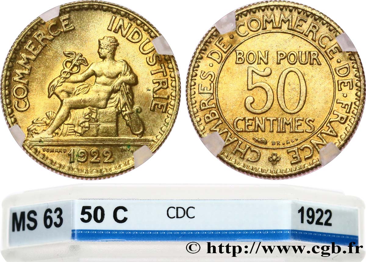 50 centimes Chambres de Commerce 1922 Paris F.191/4 SPL63 GENI