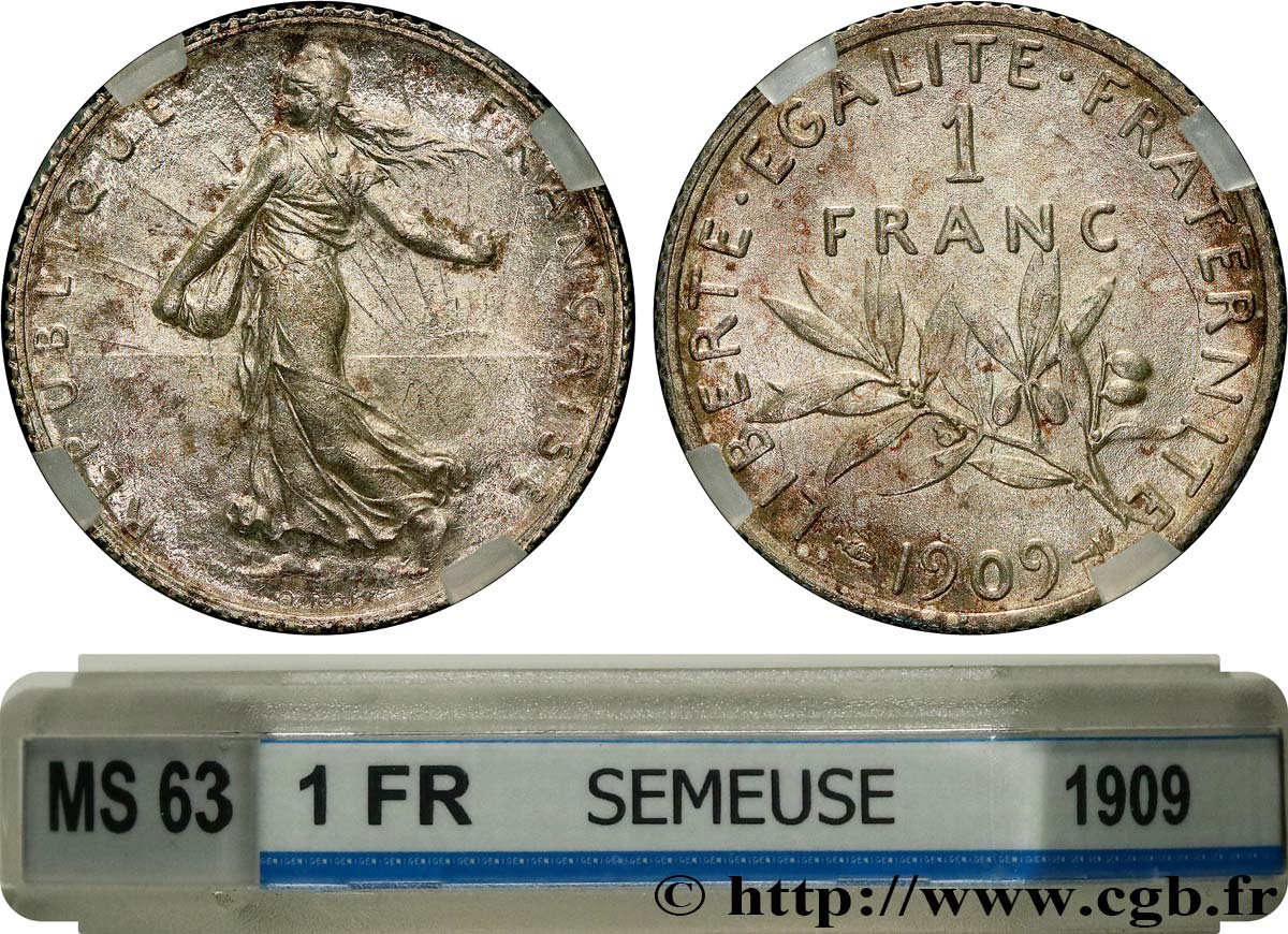 1 franc Semeuse 1909 Paris F.217/14 SPL63 GENI