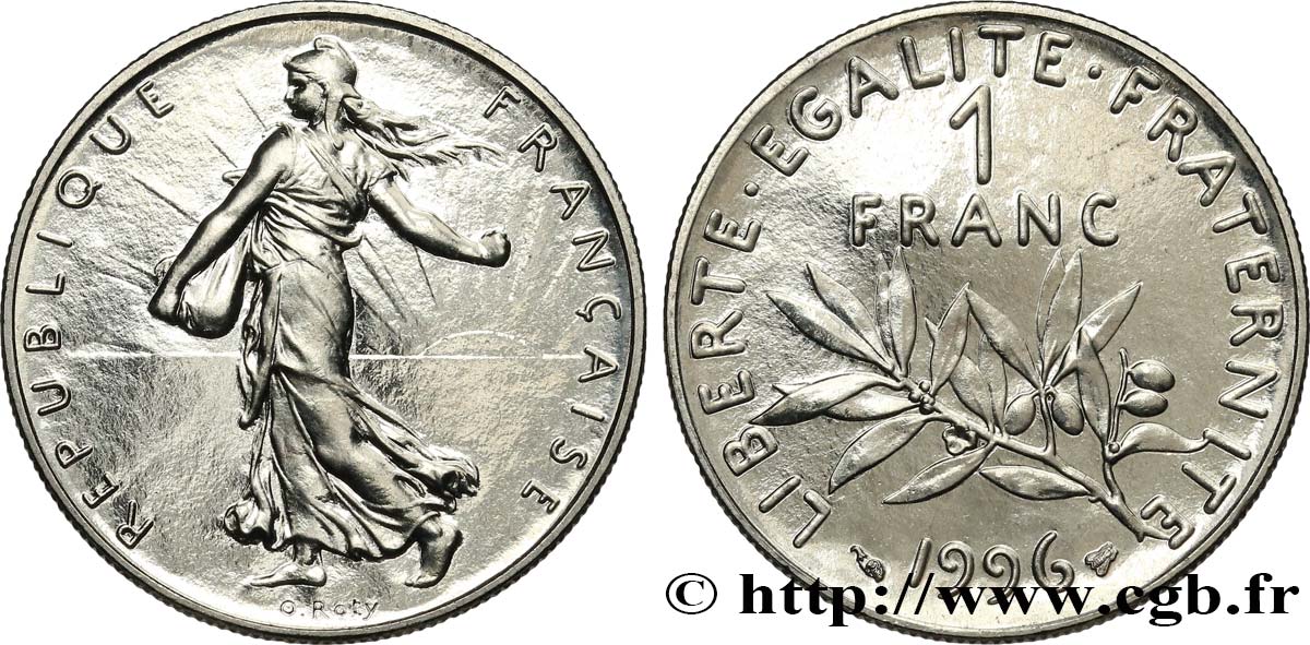 1 franc Semeuse, nickel, BU (Brillant Universel) 1996 Pessac F.226/44 FDC 