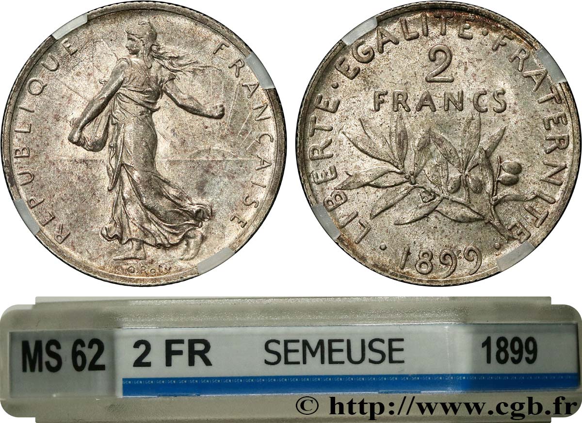 2 francs Semeuse 1899  F.266/3 SUP62 GENI