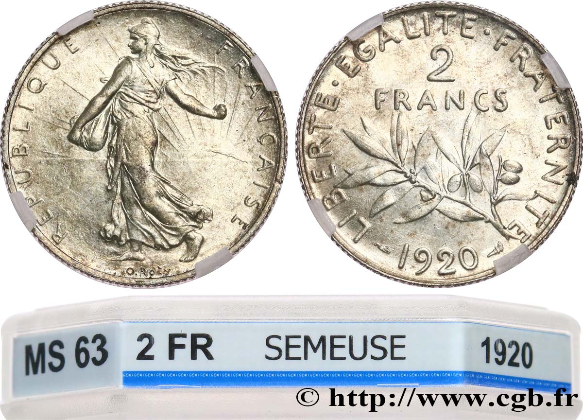 2 francs Semeuse 1920  F.266/22 fST63 GENI