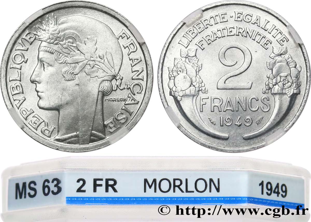 2 francs Morlon, aluminium 1949  F.269/14 SPL63 GENI