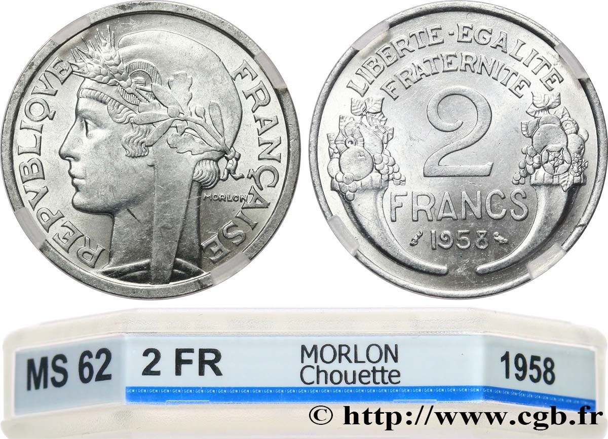 2 francs Morlon, aluminium 1958  F.269/18 SUP62 GENI