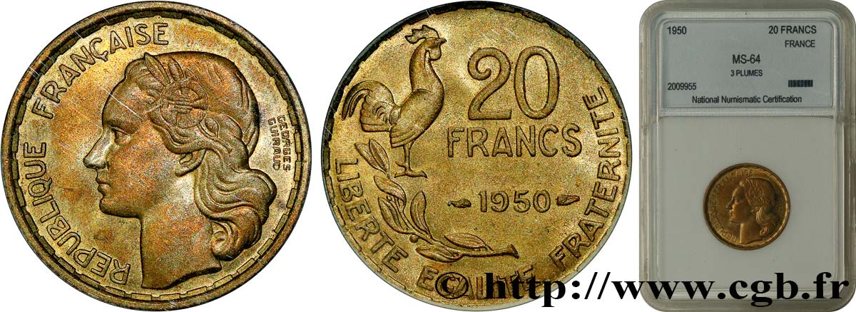 20 francs Georges Guiraud 1950  F.401/1 fST64 autre