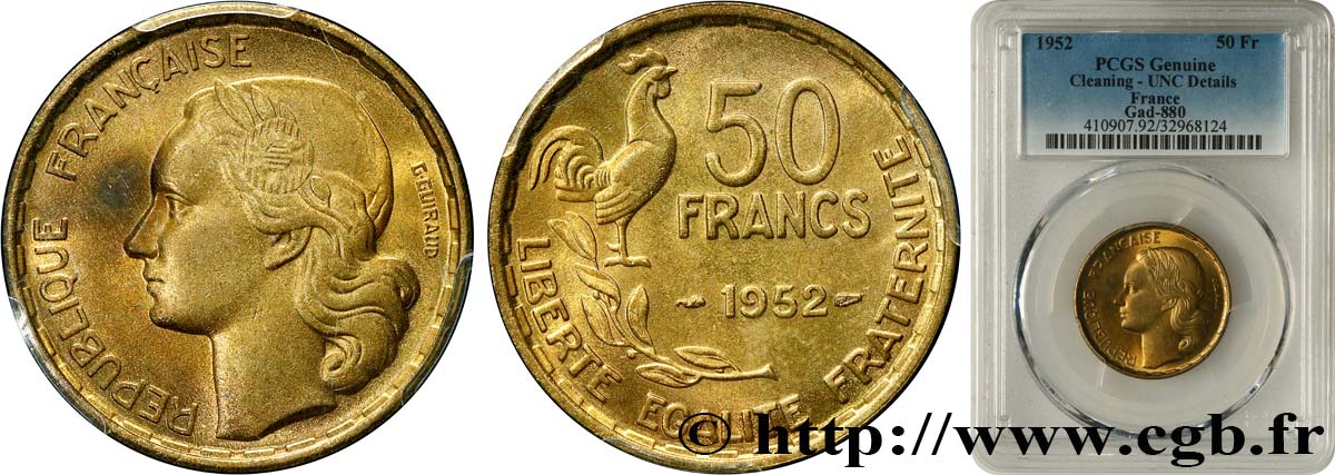 50 francs Guiraud 1952  F.425/8 fST PCGS