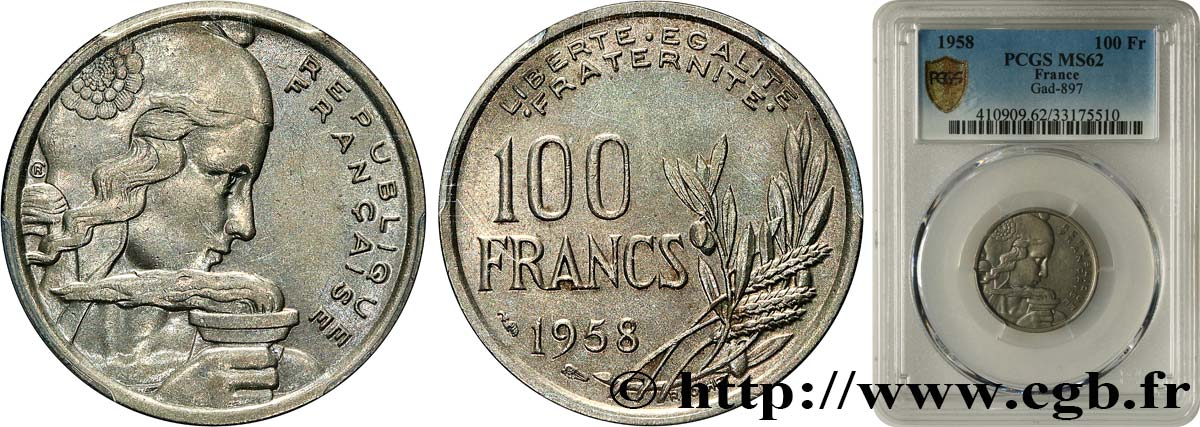 100 francs Cochet           1958  F.450/12 SUP62 PCGS