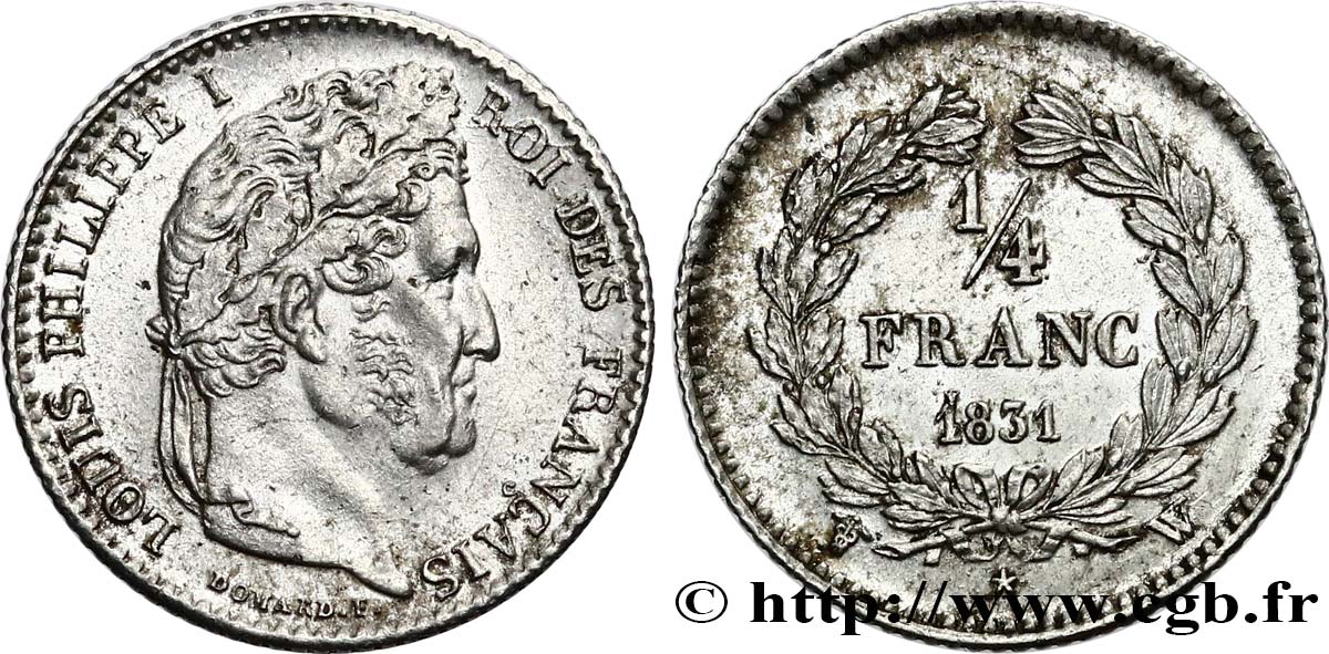 1/4 franc Louis-Philippe 1831 Lille F.166/11 EBC 