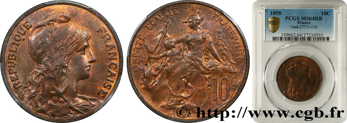 10 centimes Daniel-Dupuis 1898  F.136/5 fST64 PCGS