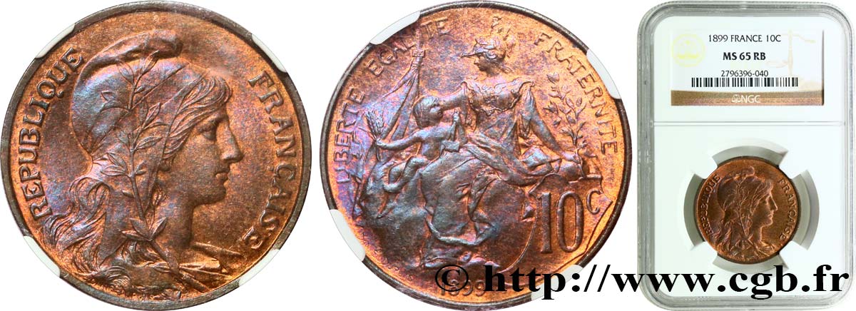 10 centimes Daniel-Dupuis 1899  F.136/7 FDC65 NGC